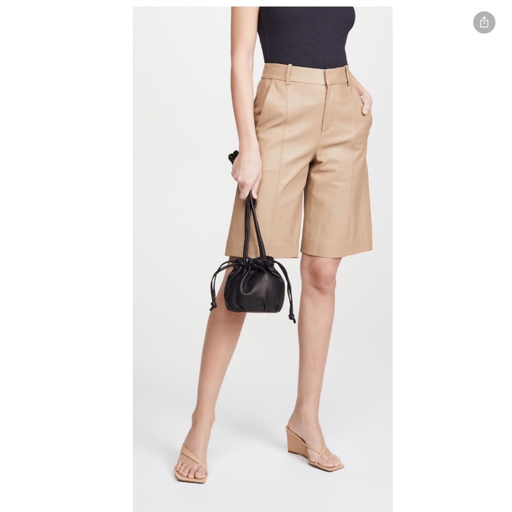 Clare V. Emma black lambskin drawstring crossbody